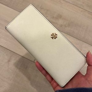 Tory Burch white continental wallet